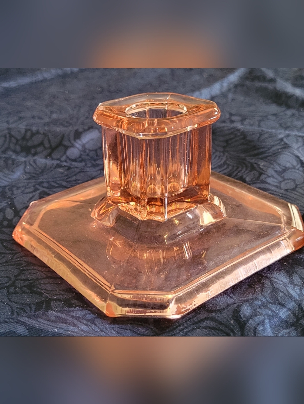 Tiffin Rosy Pink glass candle holder